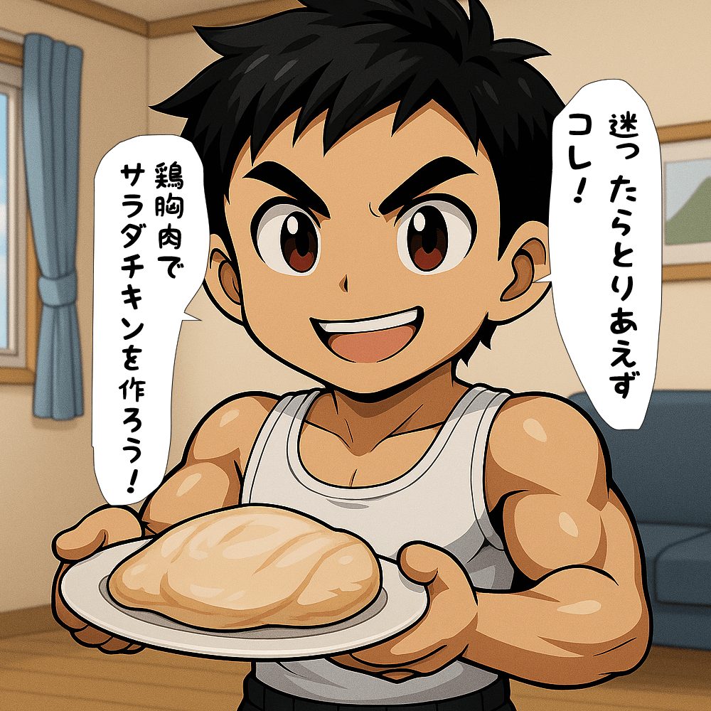 迷ったらとりあえず、鶏胸肉のサラダチキンを作ろうと言ってるこたぽん