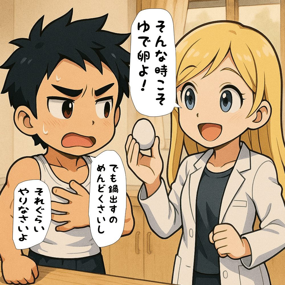 そんな時はゆで卵だと説明するちゃんゆみ　