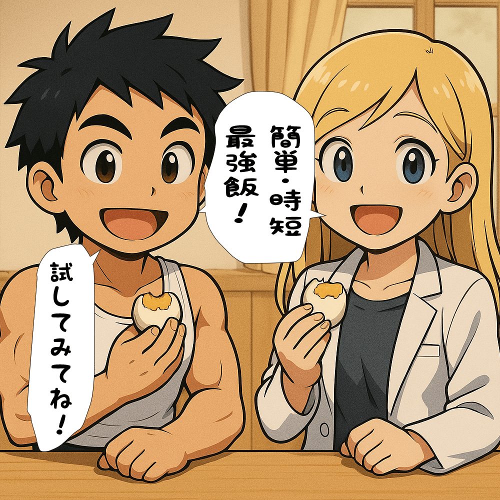 まとめ　ゆでないゆで卵は簡単最強飯だから試してみてねと言ってる描写