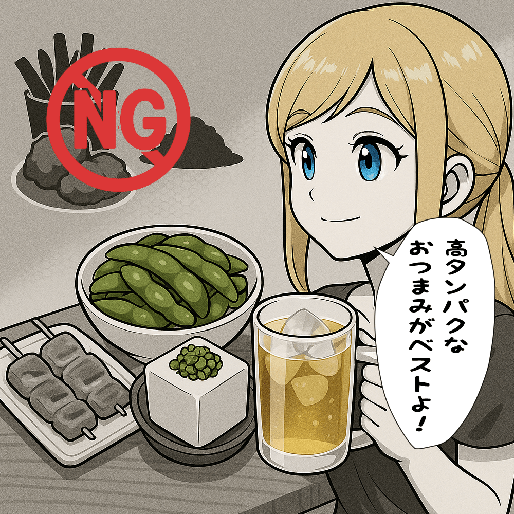 高タンパクなおつまみがベストと言っているちゃんゆみ