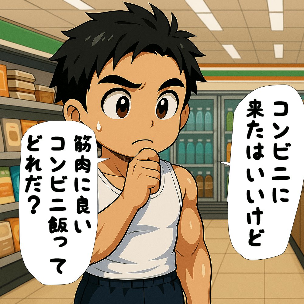コンビニの筋肉飯ってどれが良いか悩んでいるこたぽん