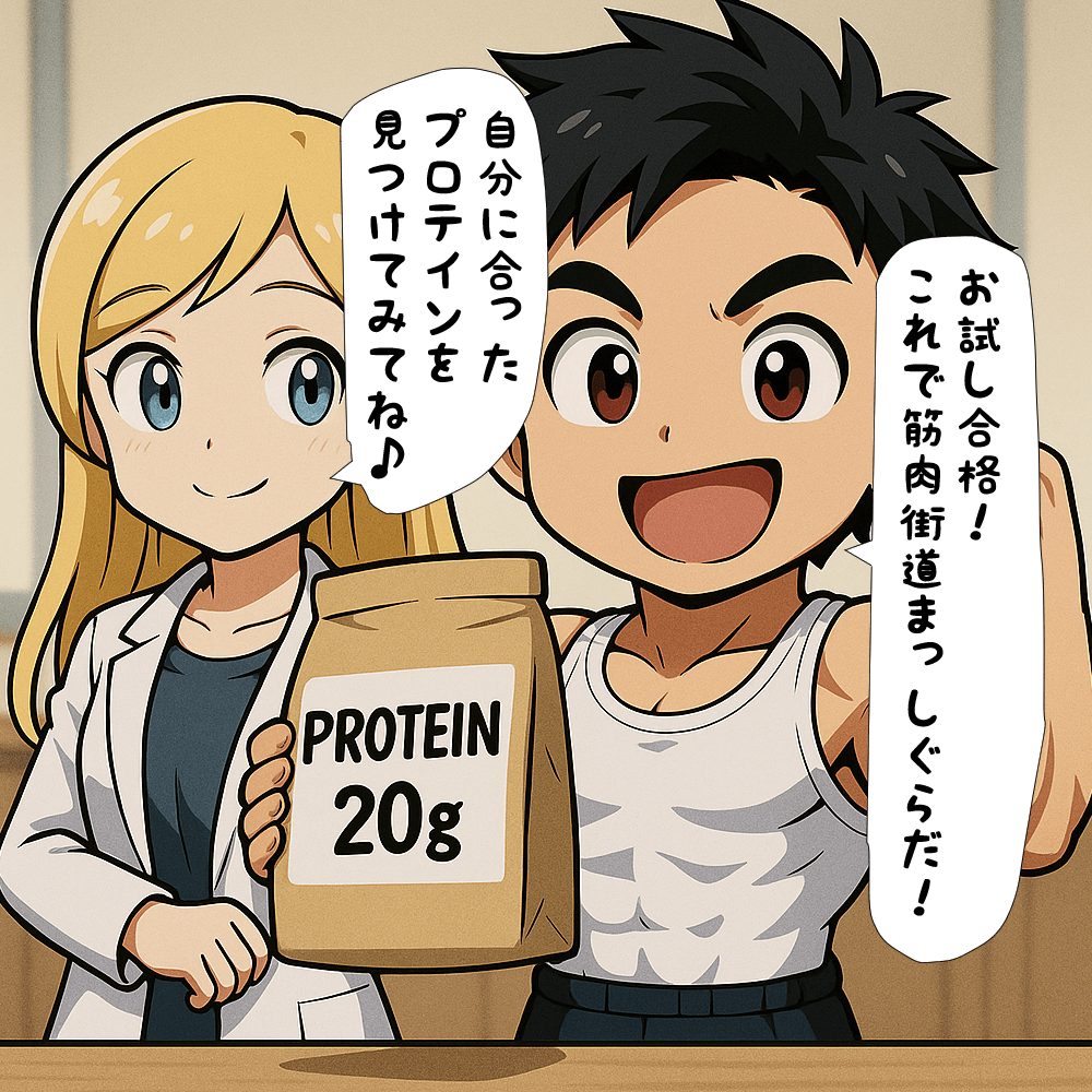 プロテインお試しパックのまとめ　プロテインを決めたこたぽん