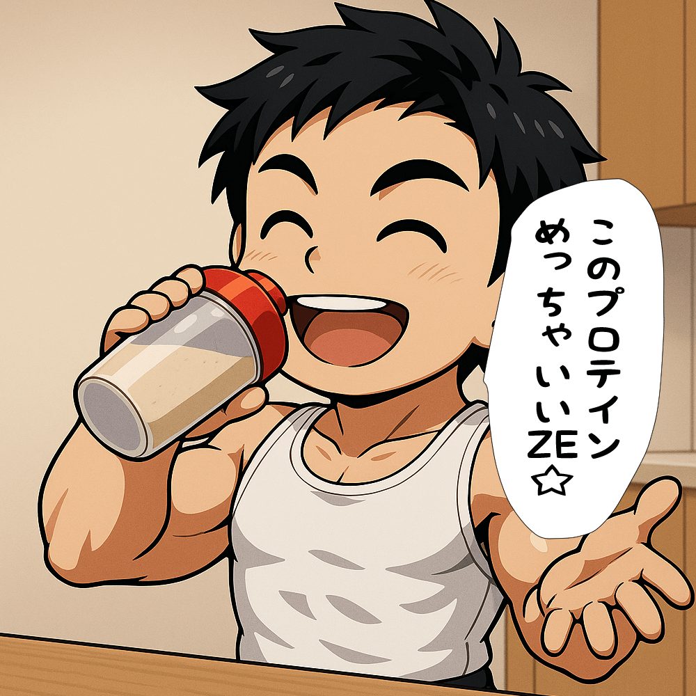 プロテインを飲んでるこたぽん
