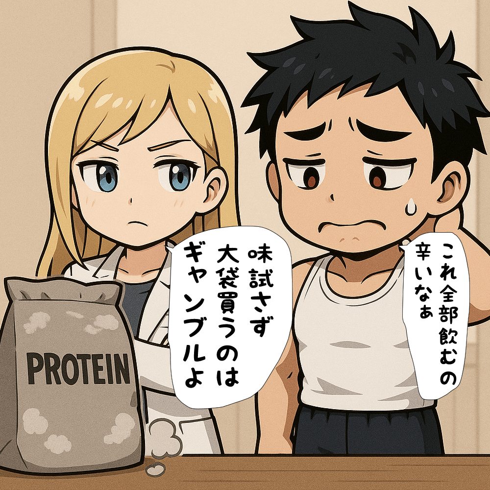 味がまずいプロテインを買ってしまってショックなこたぽん　